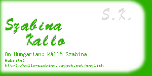 szabina kallo business card